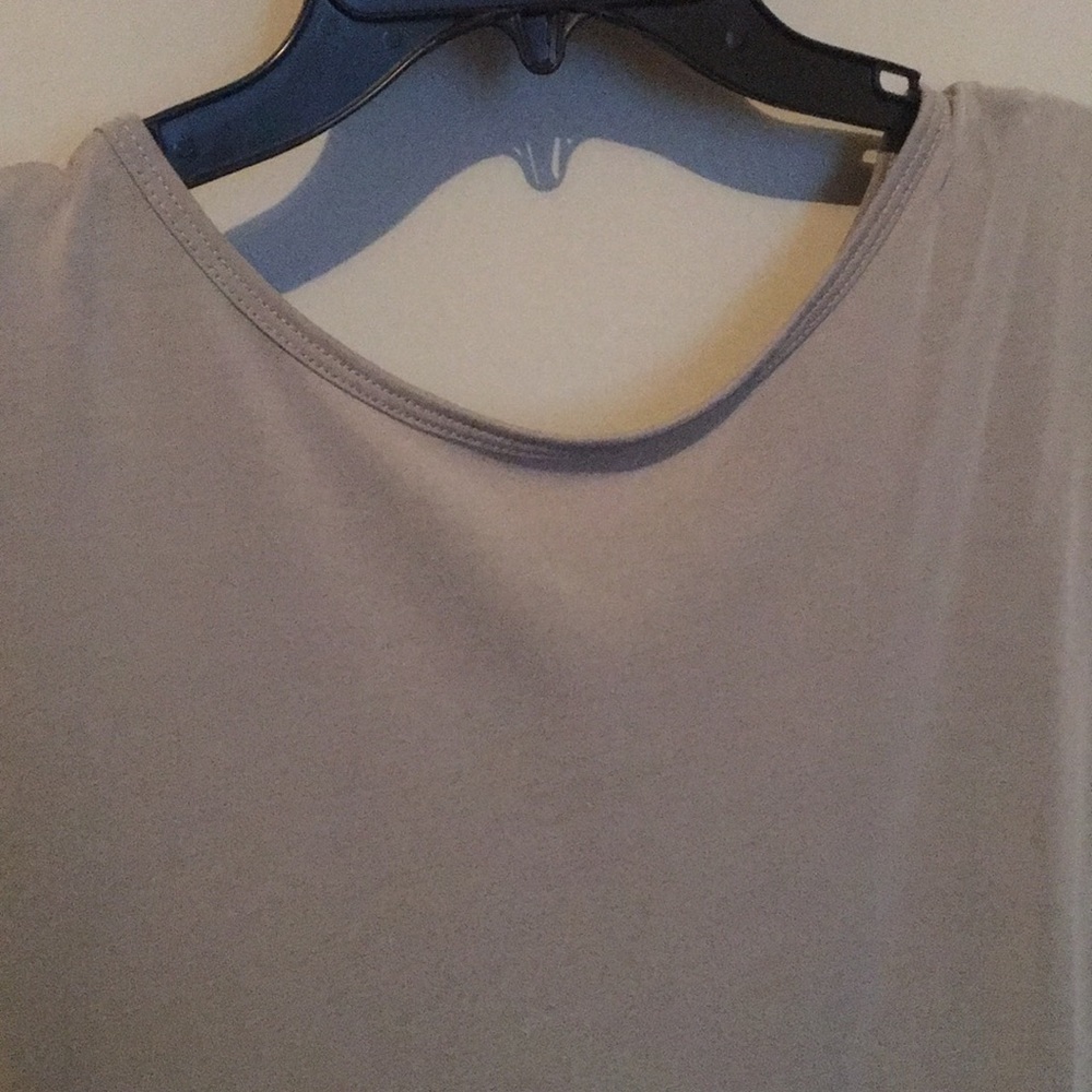 Olive green tie back high low tee